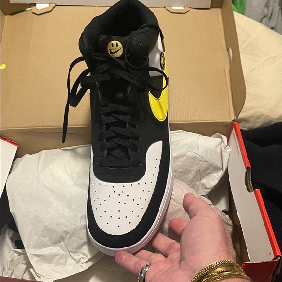 Nike Court Vision Mid in Black, Yellow, and White - Picture 4 of 4